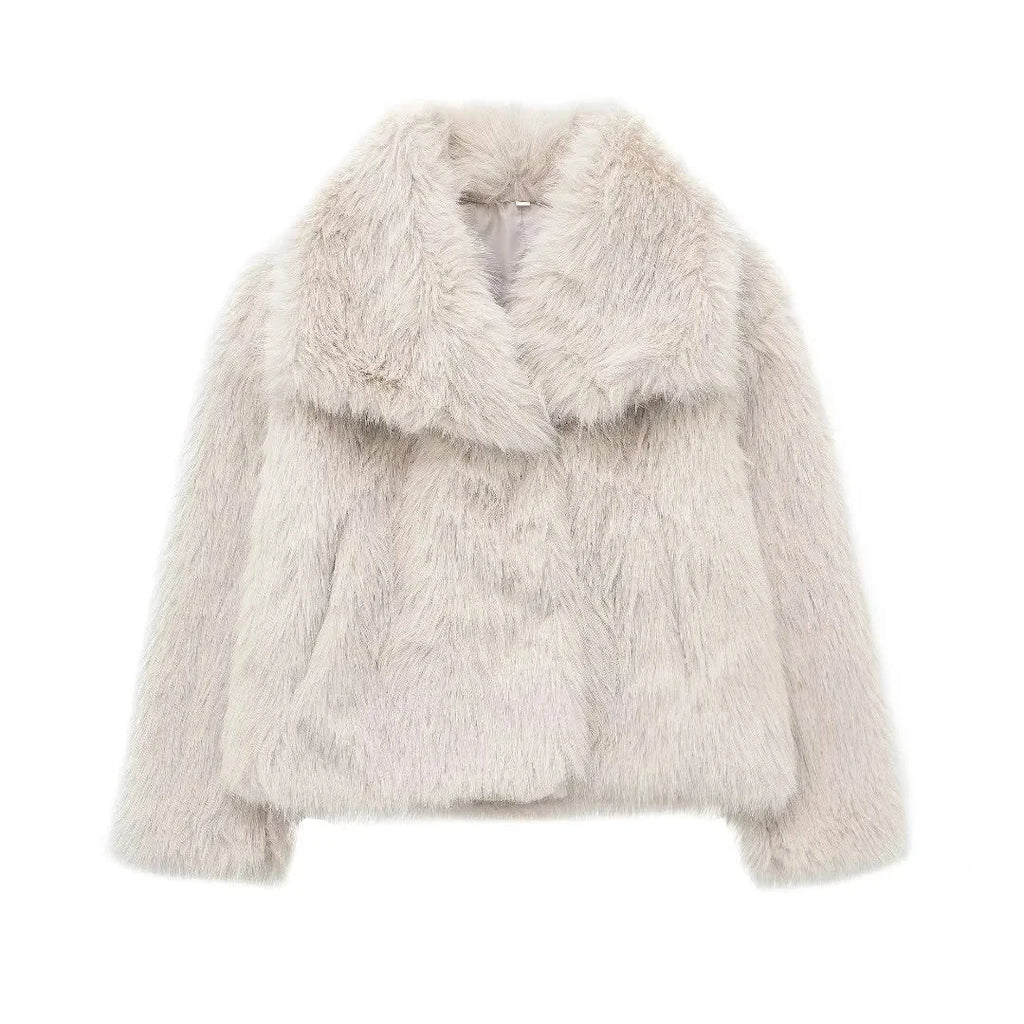 Womens Fluffy Short Coat | Oversized Fit