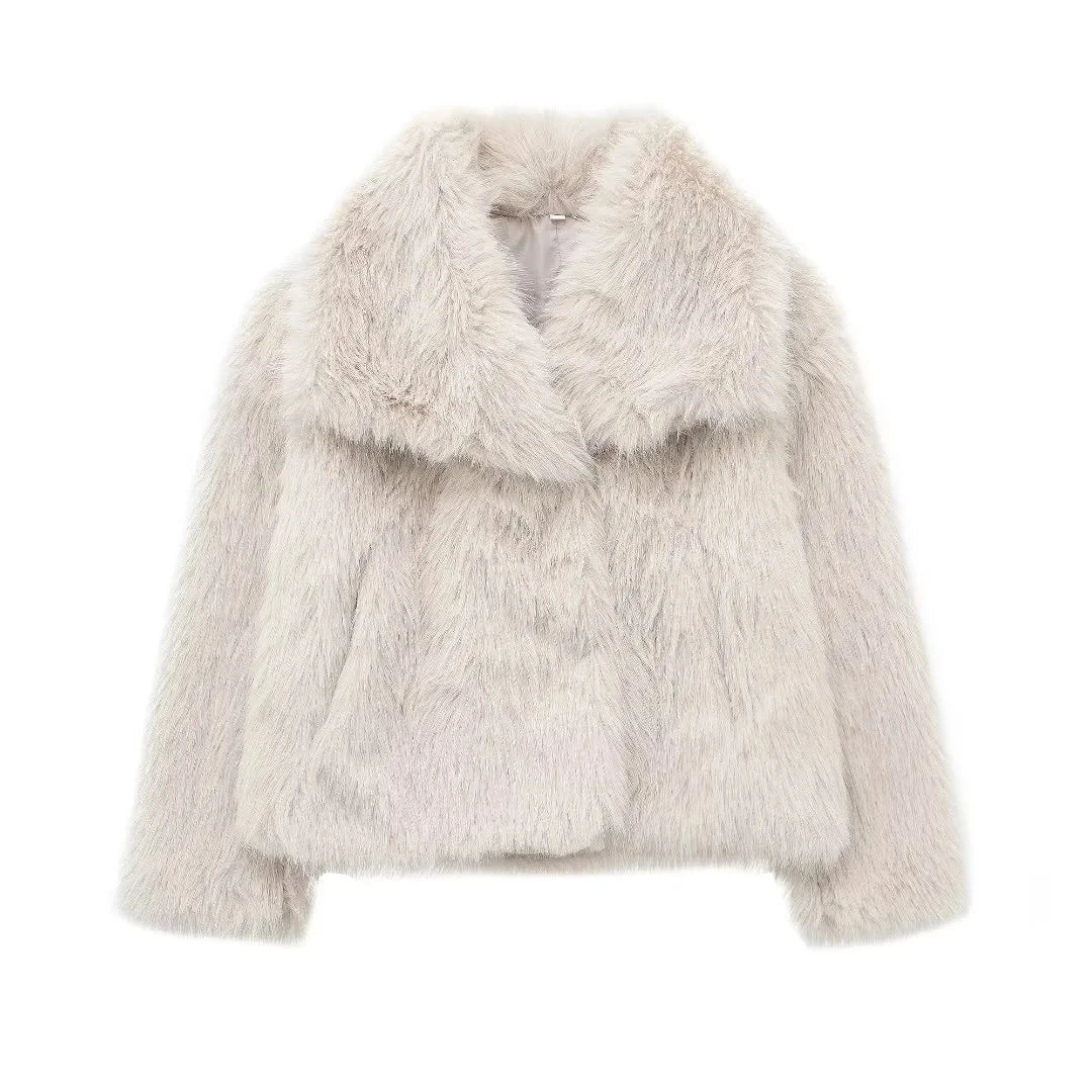 Womens Fluffy Short Coat | Oversized Fit