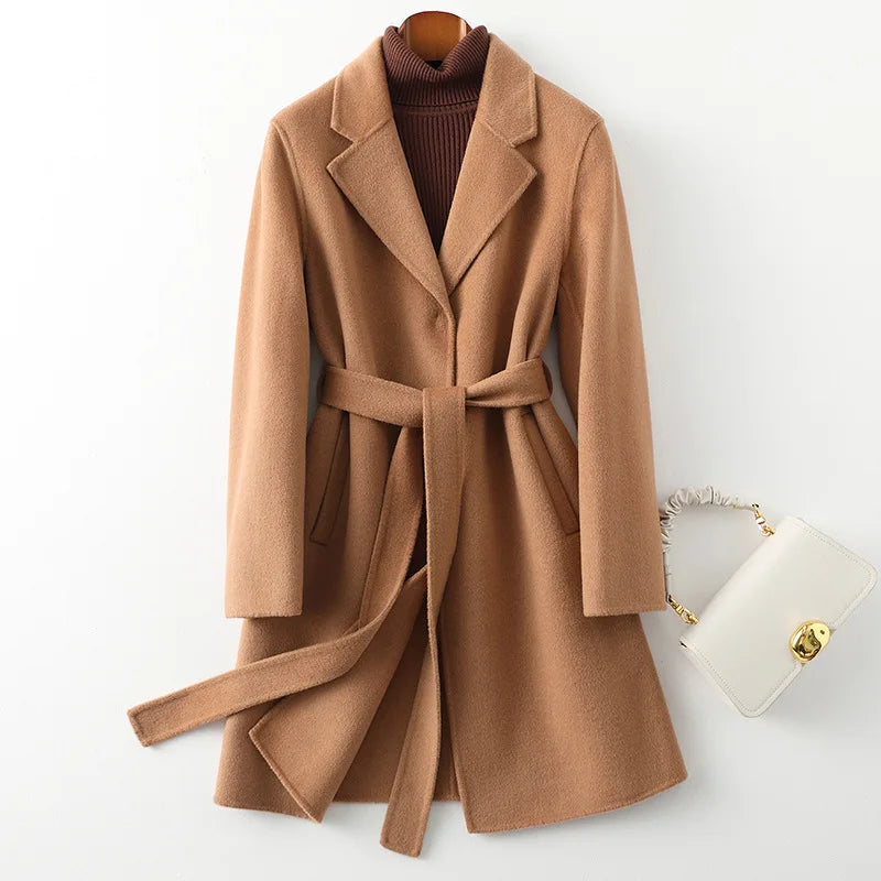 Womens Belted Coat | Midi Length Winter Style