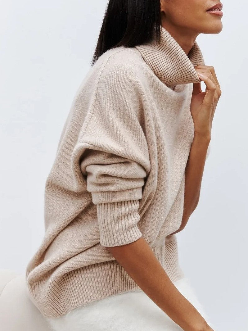 Womens Turtleneck Knit | Oversized Long Sleeve Top