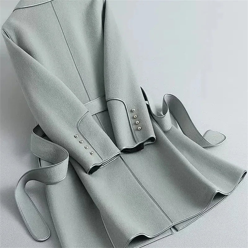 Womens Long Belted Coat | Defined Outline