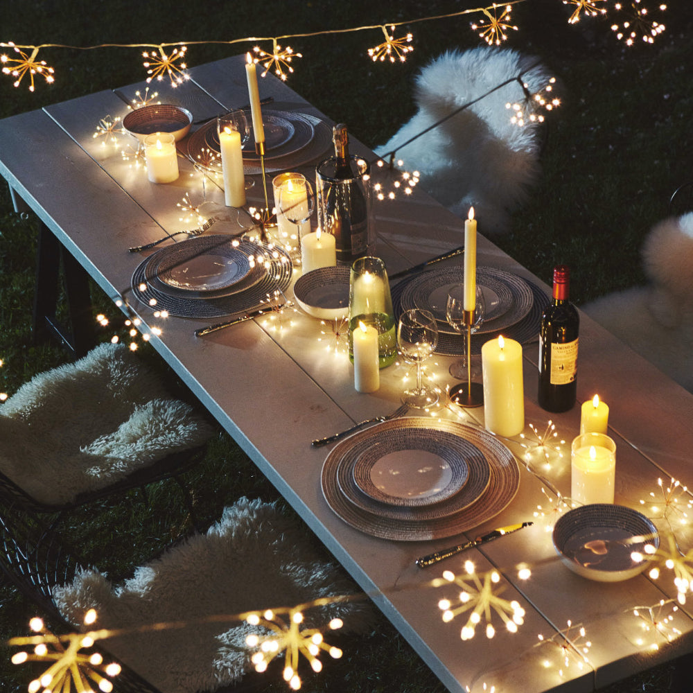 Decorative Starburst String Lights Warm White LED Cluster Lights