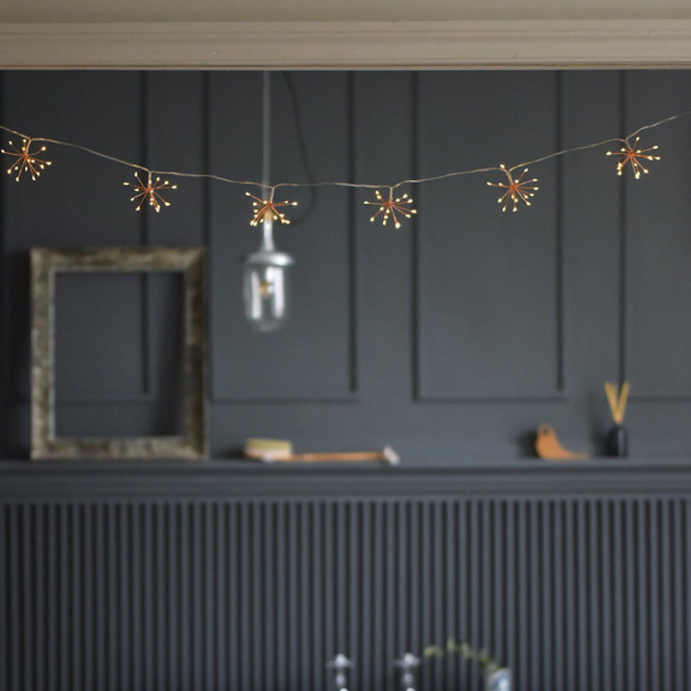 Decorative Starburst String Lights Warm White LED Cluster Lights