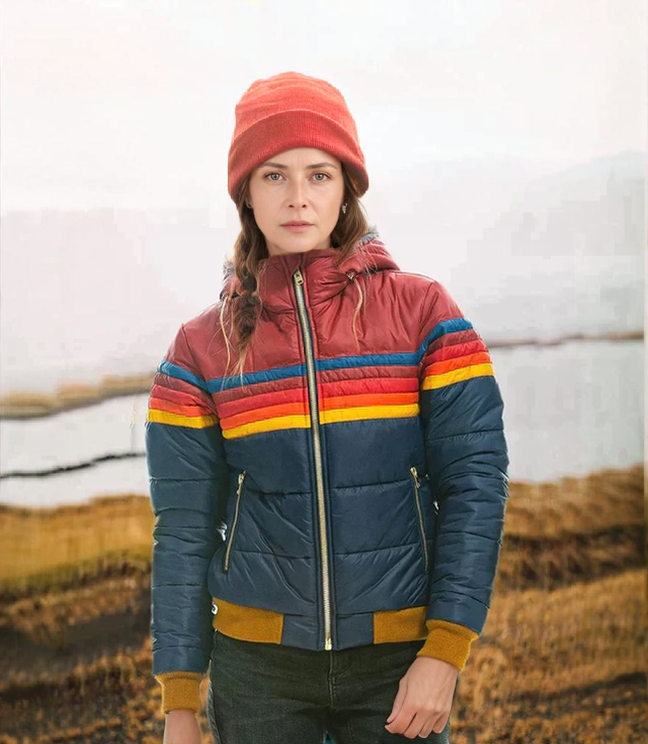 Women’s Striped Quilted Jacket | Casual Outerwear Design