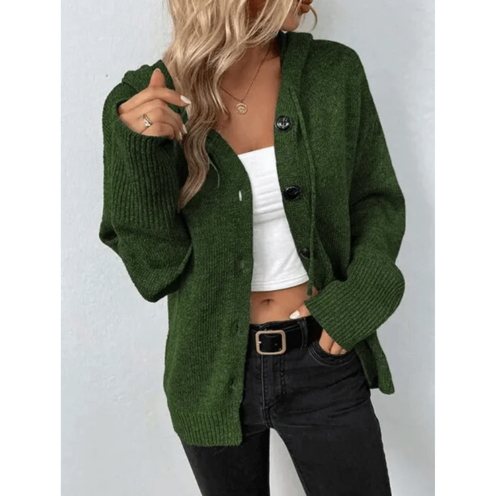 Womens Button Knit Cardigan | Long Sleeve Layer