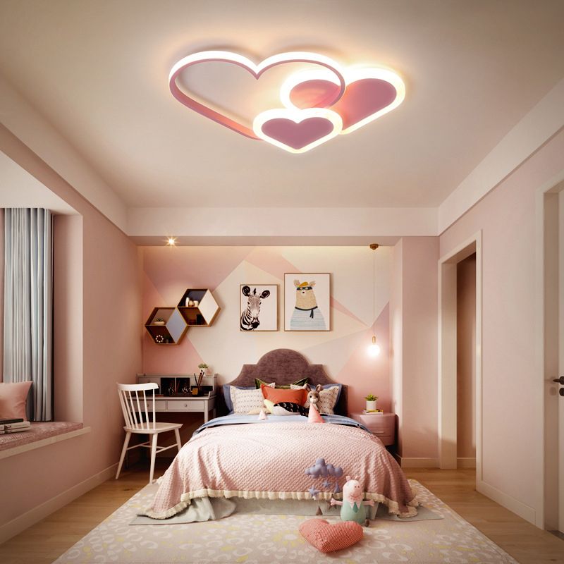 LED-Deckenleuchte Rosa Weiß Moderner Aufbauleuchter