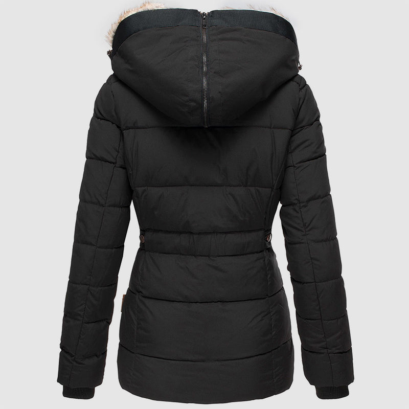 Womens Warm Hooded Winter Jacket | Zip Front