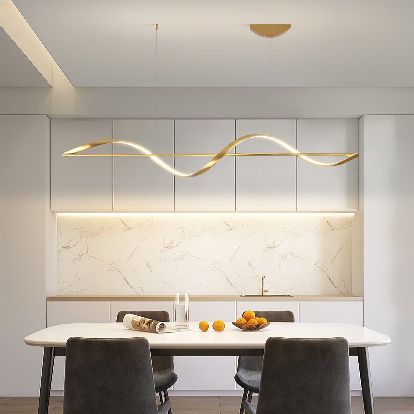 Solenne Wave Linear Pendant Light