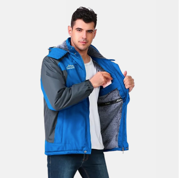 Mens Winter Hooded Jacket | Multi Pocket