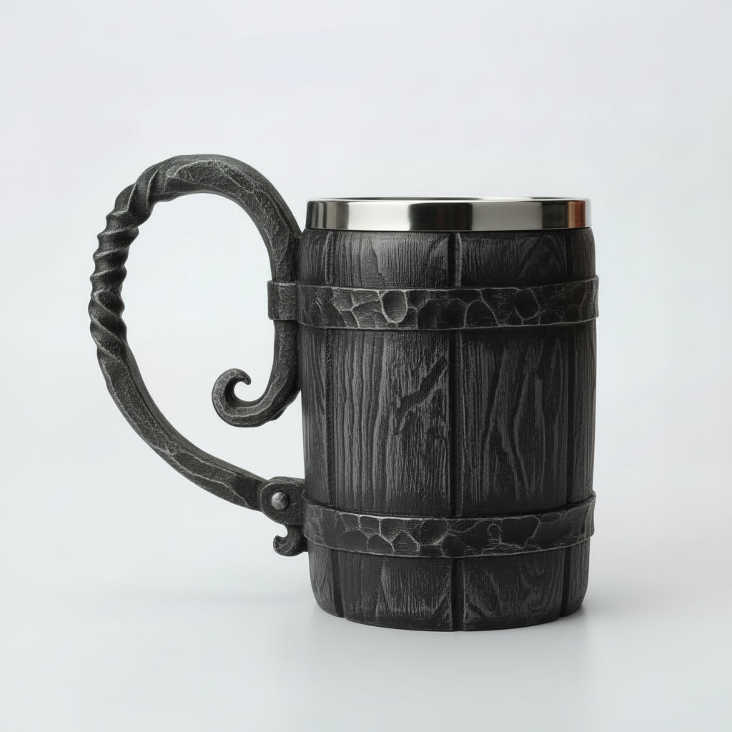 Trinkbecher im Wiking Stil mit doppelter Wand, Fassungsvermögen 650 ml