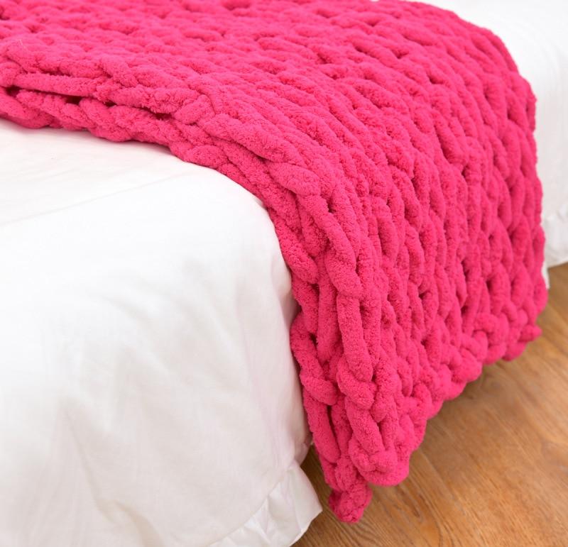 Chunky Cable Knit Throw Decorative Warm Home Blanket
