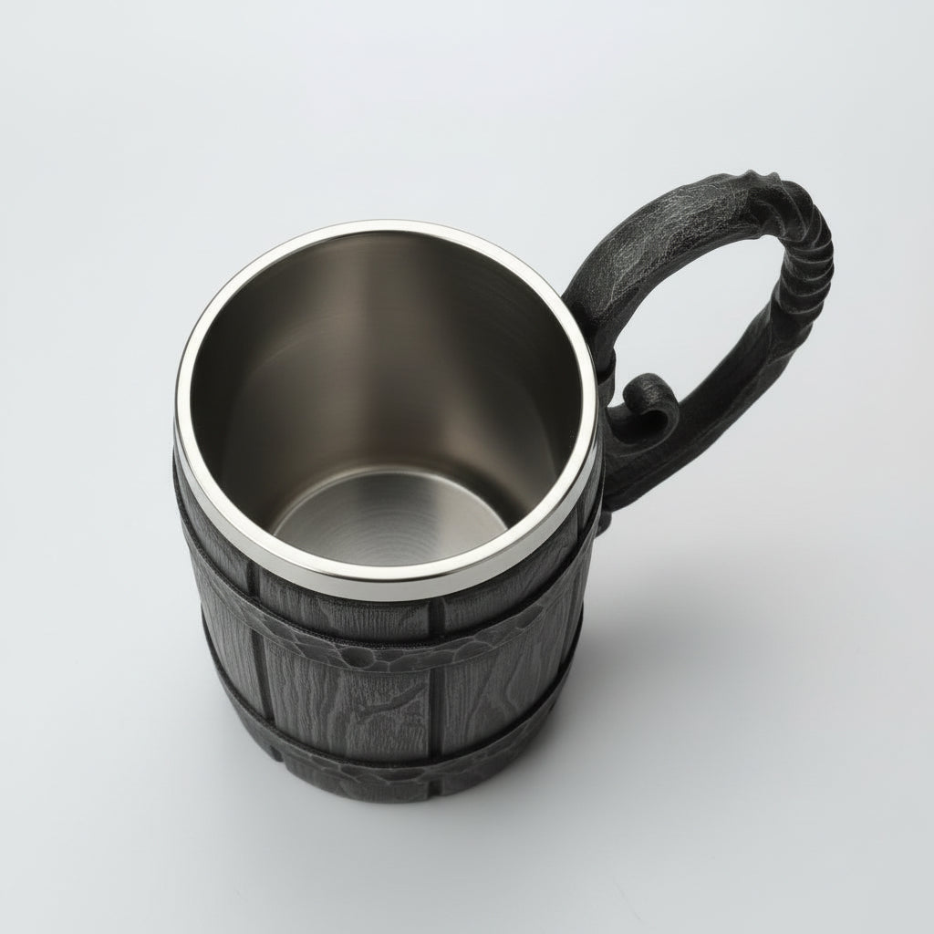 Trinkbecher im Wiking Stil mit doppelter Wand, Fassungsvermögen 650 ml