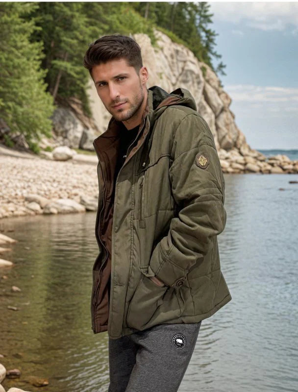 Mens Hooded Winter Jacket With Detachable Hood | Cold Season Design