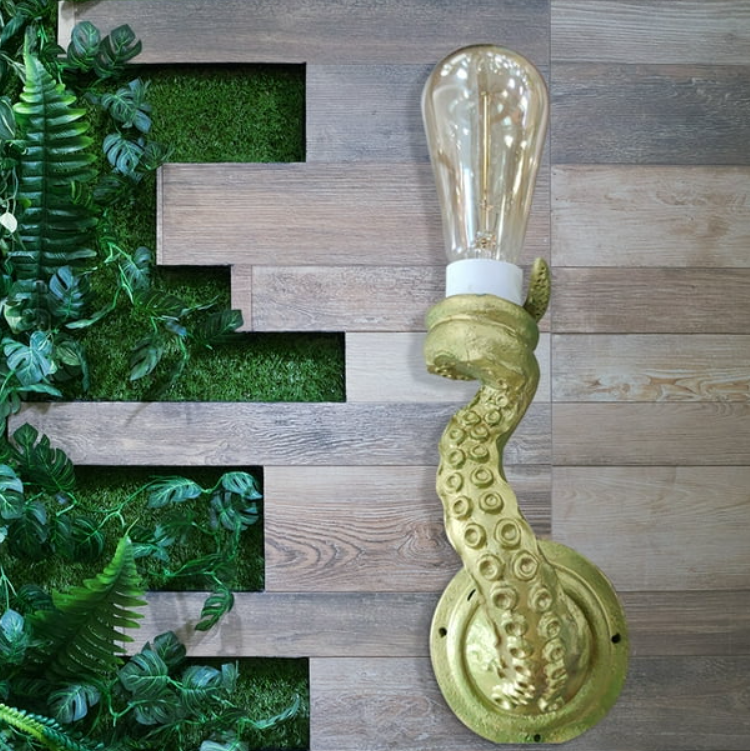 Oktopusarm-Wandlampe im Ozeanstil Wandfackel