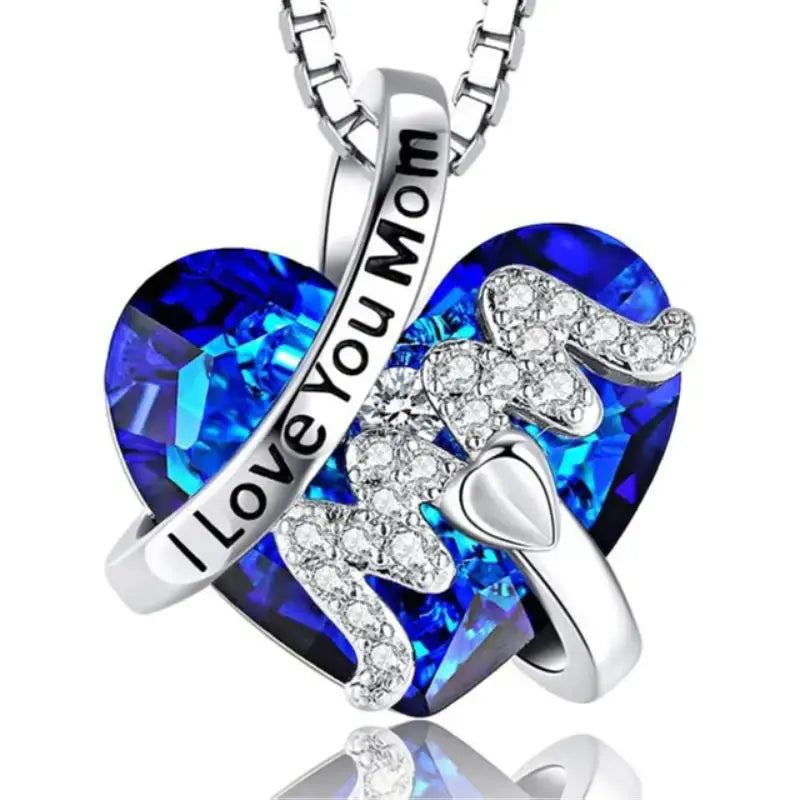Crystal Heart Pendant Necklace for Mum – Mother's Day Gift