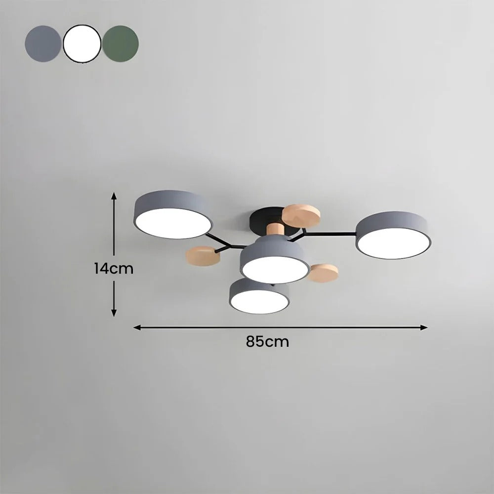 Moderne LED-Deckenleuchte mit mehreren Leuchtquellen für den Innenbereich