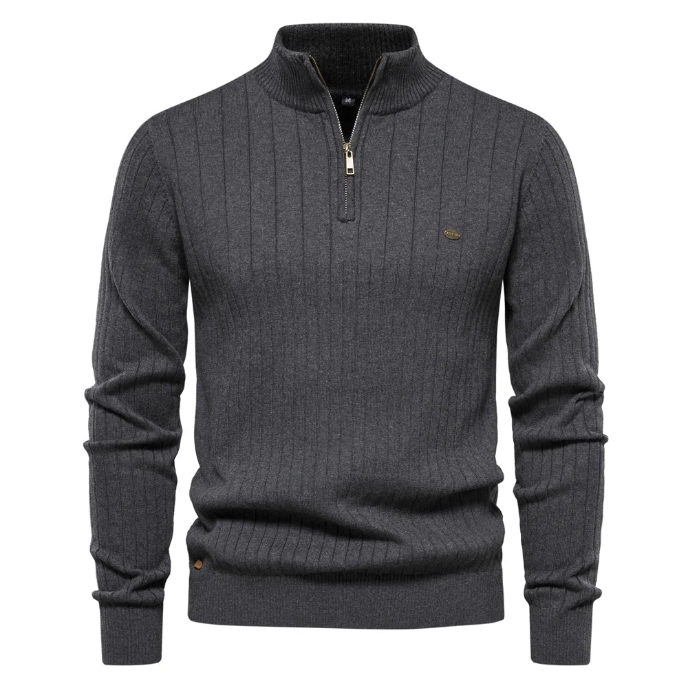 Mens Casual Sweater | Half Zip Design