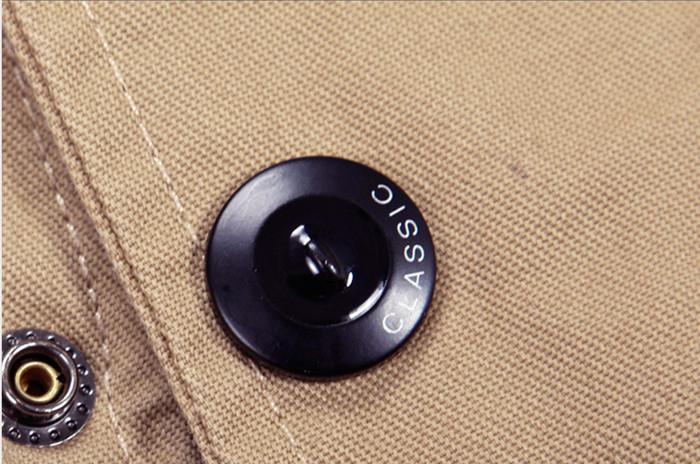 Mens Button Front Zip Jacket | Stand Collar