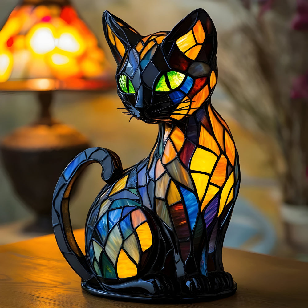 Decorative Cat Desk Lamp with Colour Changing Light Compact Accent Lamp