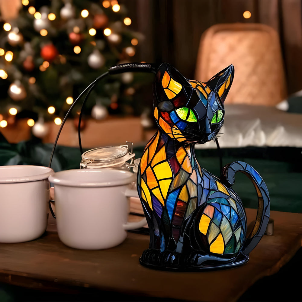 Decorative Cat Desk Lamp with Colour Changing Light Compact Accent Lamp