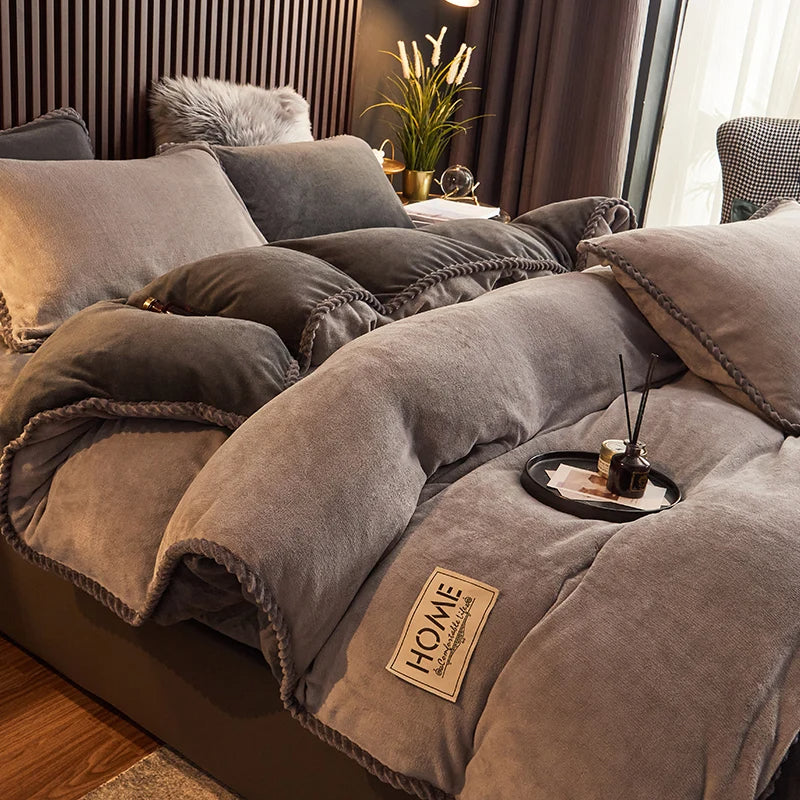 Winter-Bettbezug-Set Warm Sanfte Berührung Bettwäsche