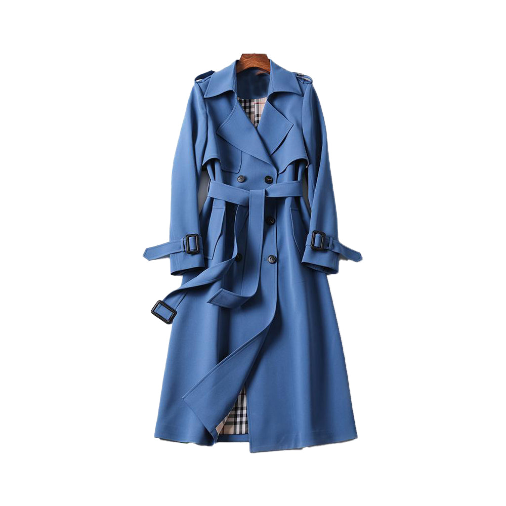 Womens Double Button Trench Coat | Waist Tie
