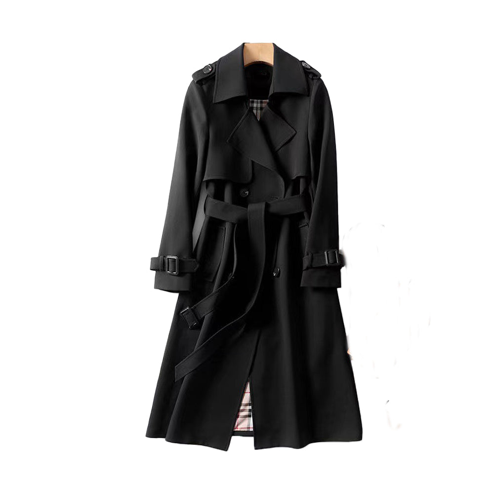 Womens Double Button Trench Coat | Waist Tie