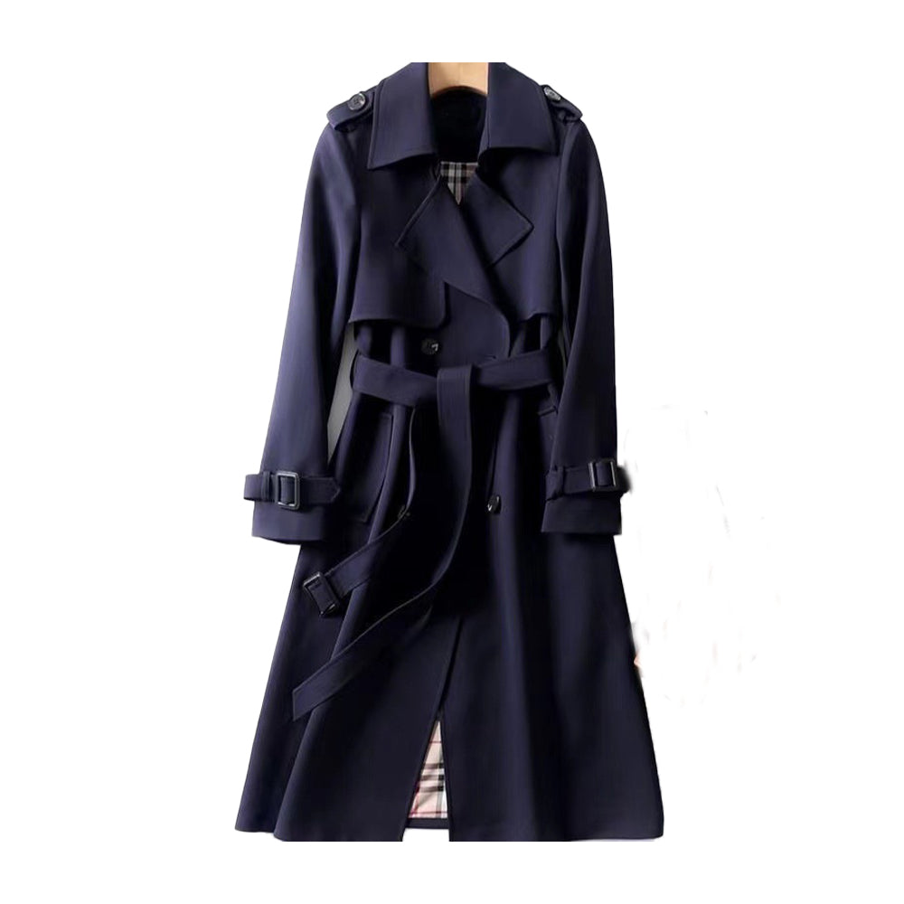 Womens Double Button Trench Coat | Waist Tie