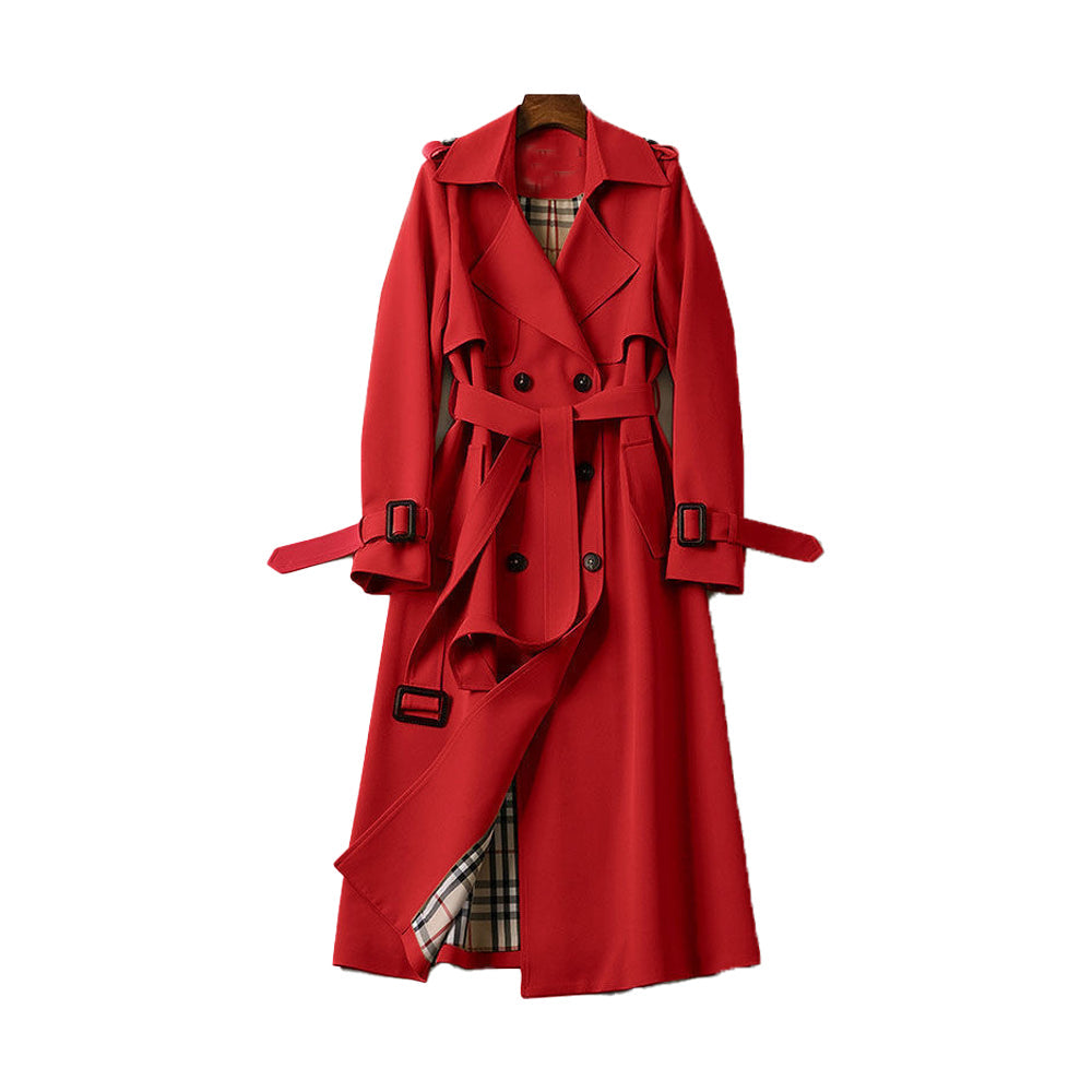 Womens Double Button Trench Coat | Waist Tie