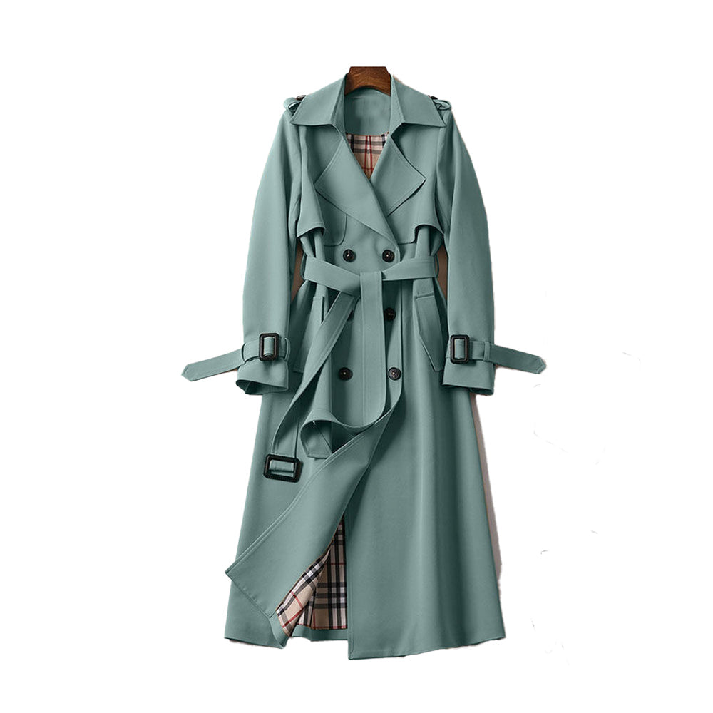 Womens Double Button Trench Coat | Waist Tie