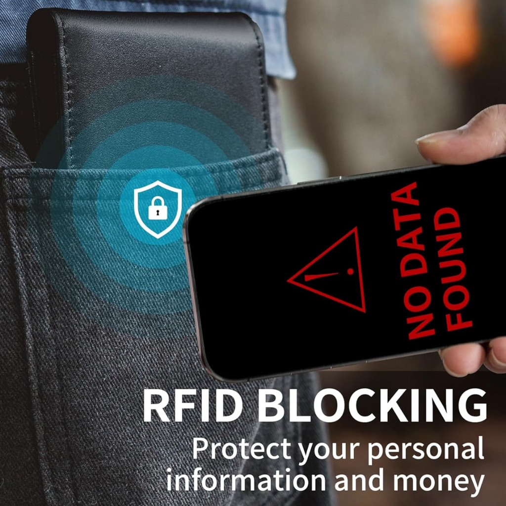 Herren Kompakte Klapp-Geldbörse mit RFID-Schutz und Kartenfächern