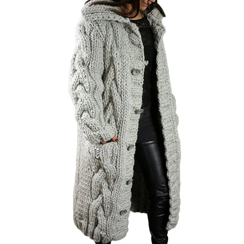 Womens Thick Knitted Long Cardigan | Seasonal Layer