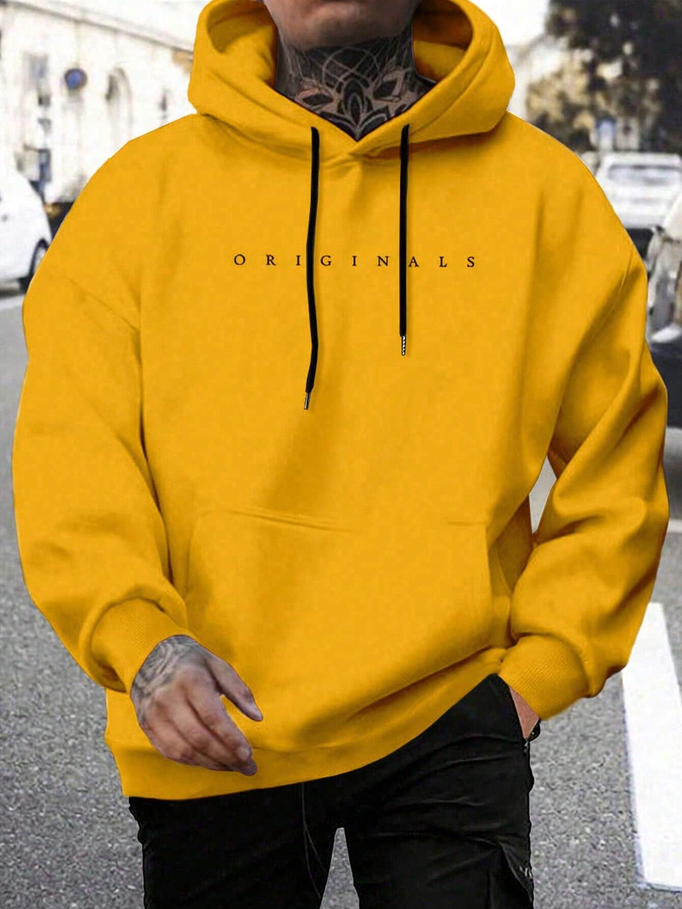 Mens Hoodie With Letter Print | Casual Sweatshirt