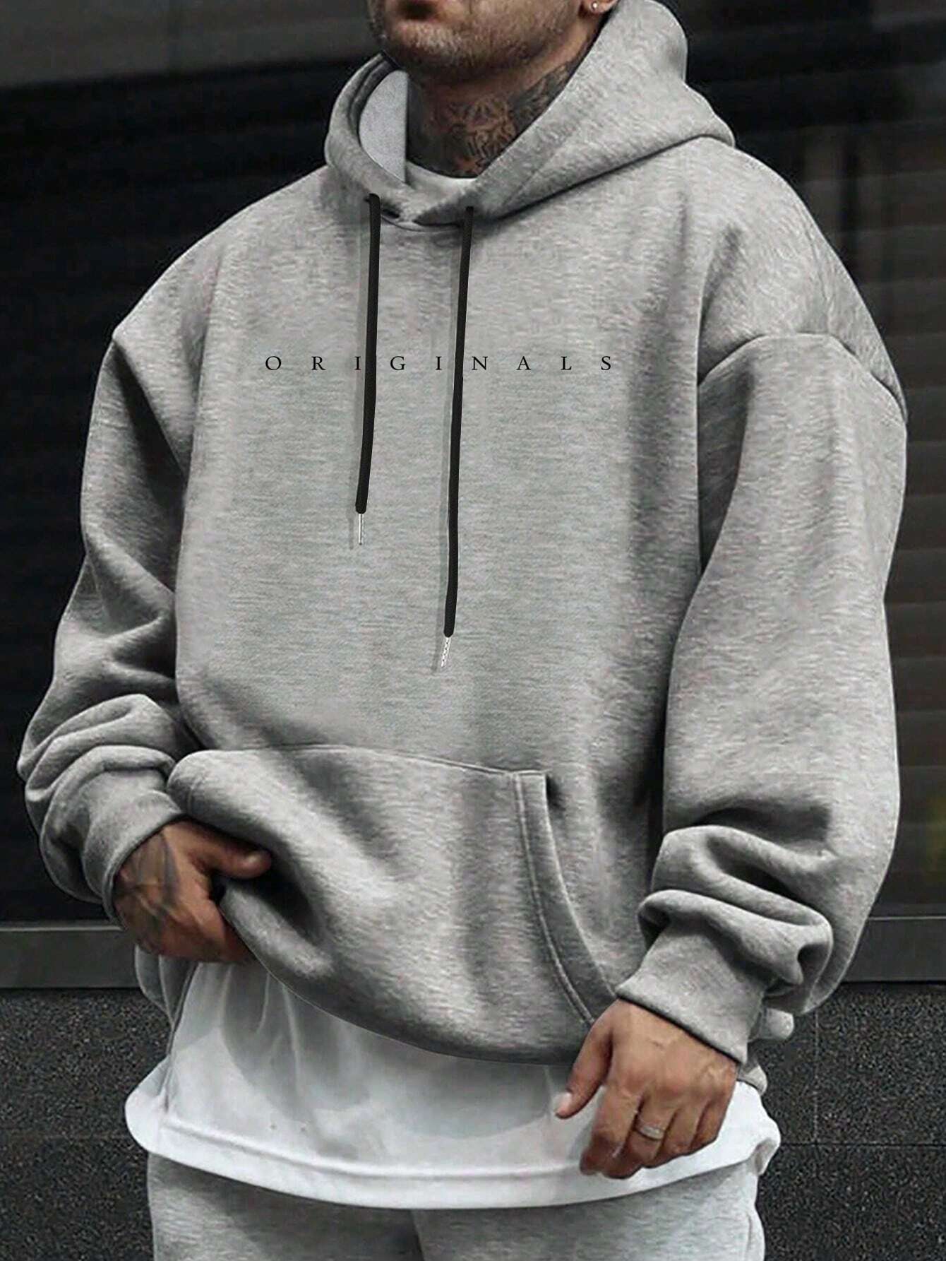 Mens Hoodie With Letter Print | Casual Sweatshirt