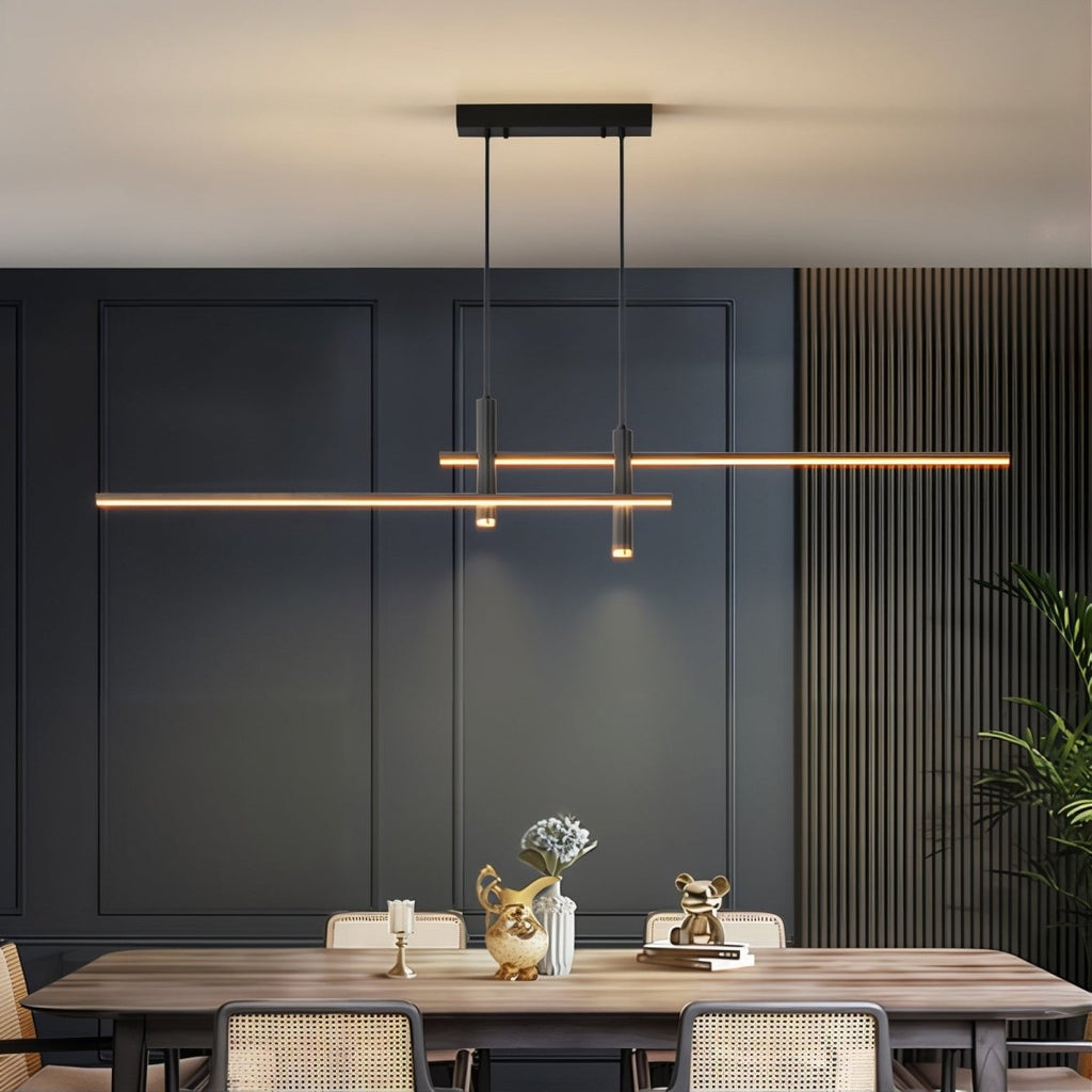 Moderne LED-Linienleuchte, höhenverstellbar und mit mehreren Betriebsarten