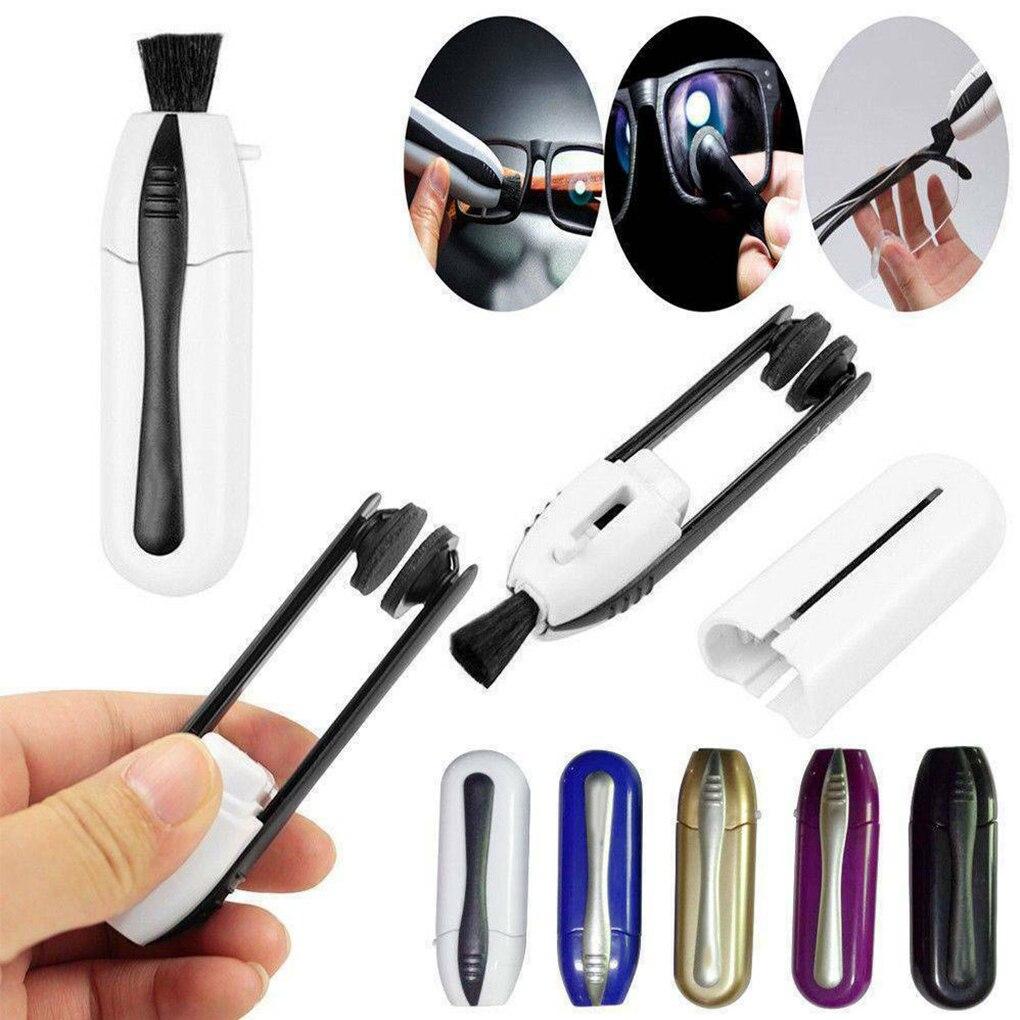 Portable Eyewear Lens Cleaner with Dry Cleaning System