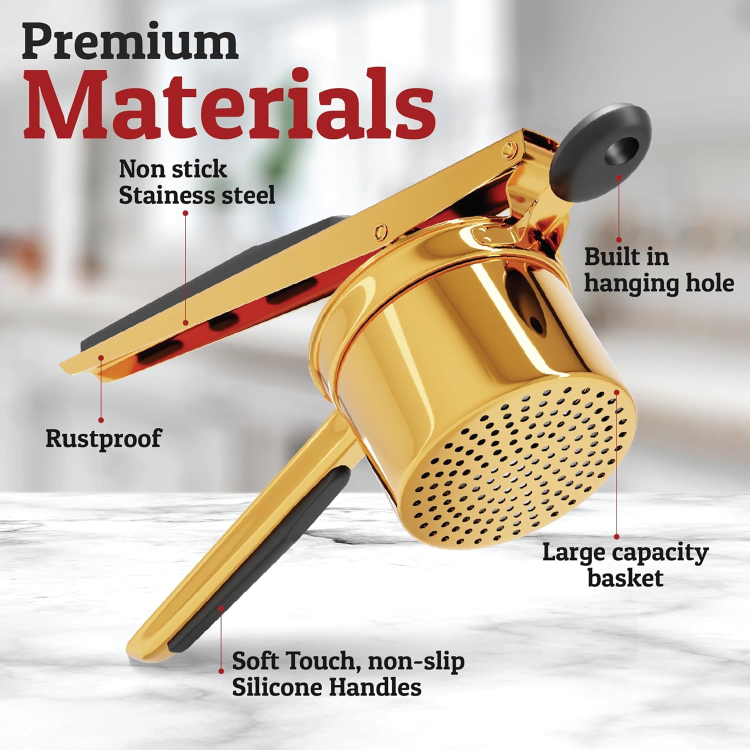Handheld Potato Masher Simple Tool for Smooth Food Prep