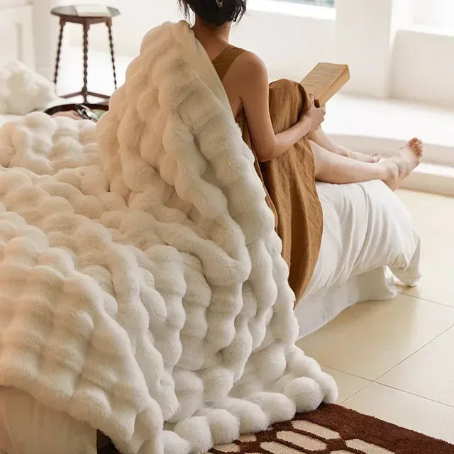 Portable Throw Blanket Soft Feel Cover for Home and Travel Use