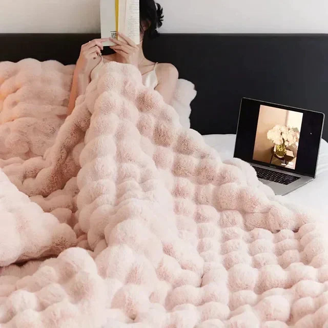 Portable Throw Blanket Soft Feel Cover for Home and Travel Use