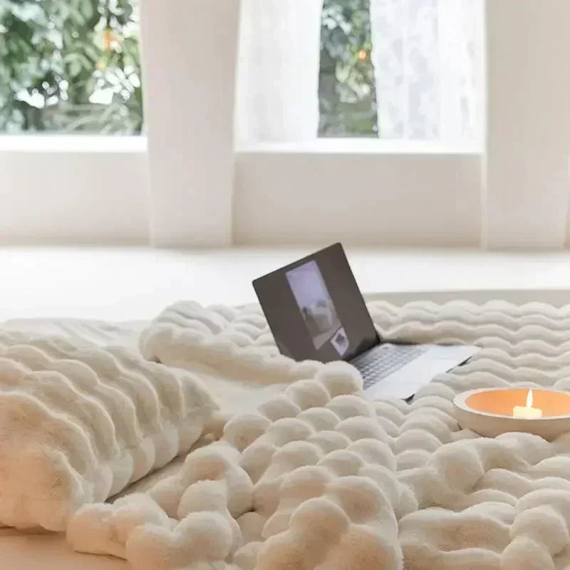 Portable Throw Blanket Soft Feel Cover for Home and Travel Use