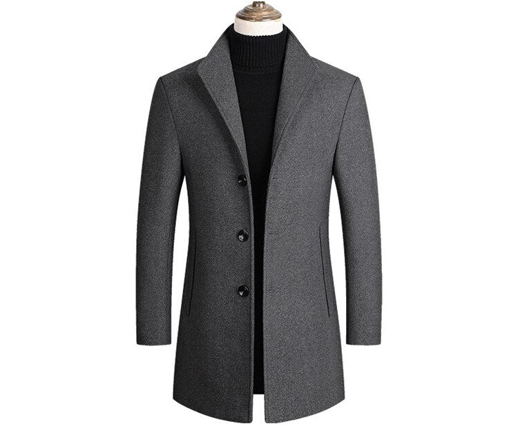Mens Single Breasted Winter Coat | Formal Season Style