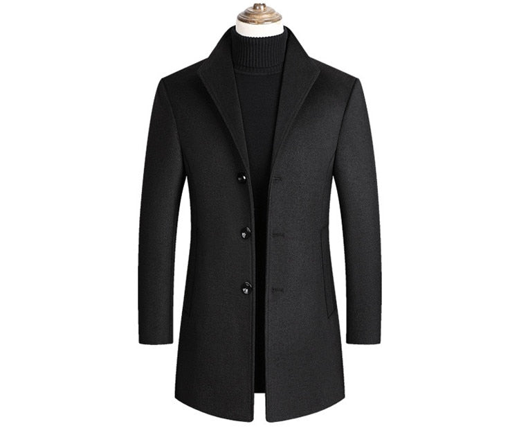 Mens Single Breasted Winter Coat | Formal Season Style