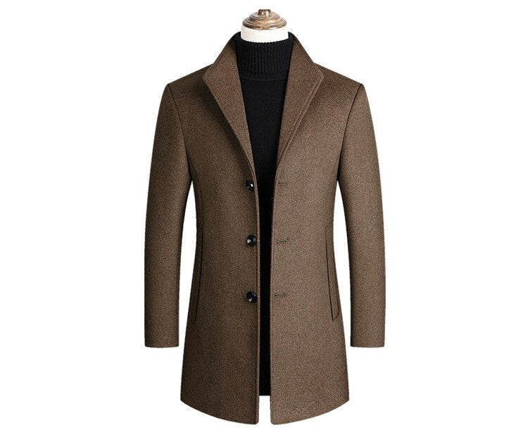 Mens Single Breasted Winter Coat | Formal Season Style