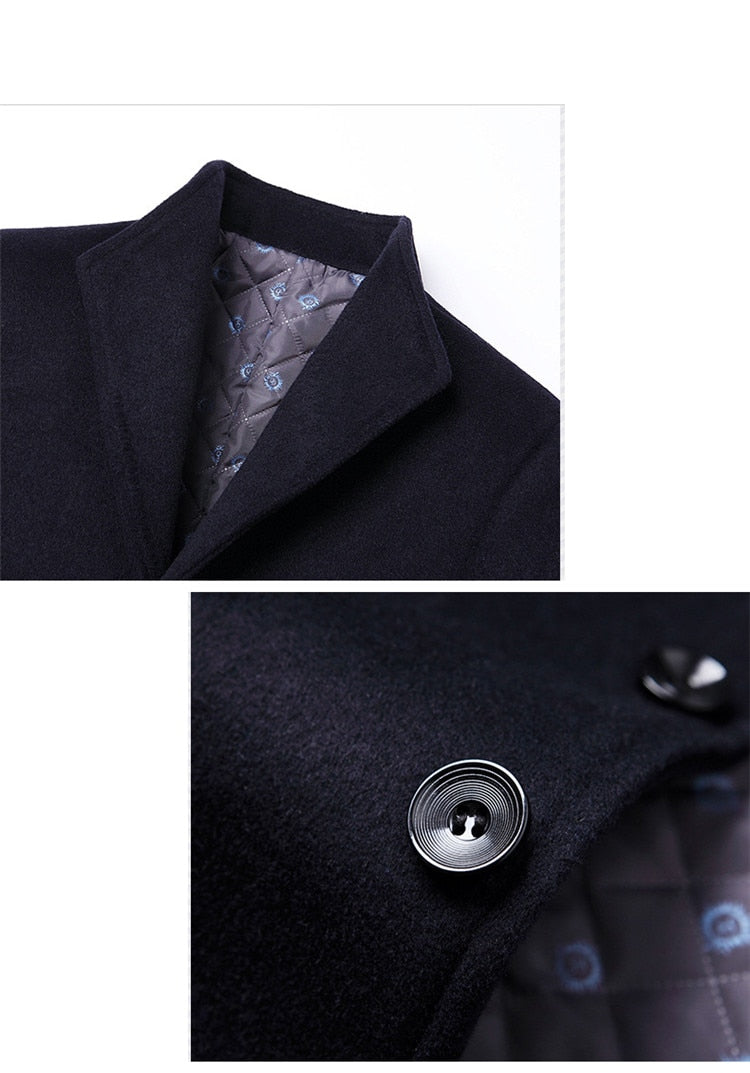 Mens Single Breasted Winter Coat | Formal Season Style