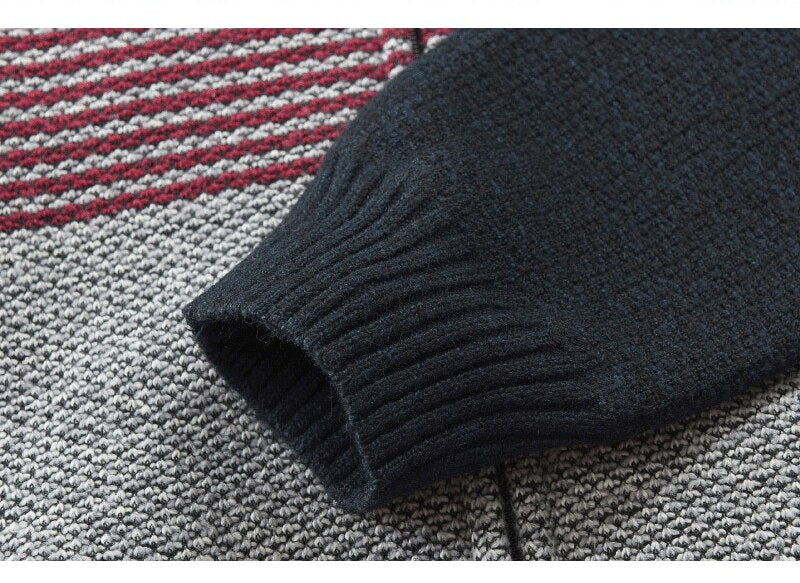 Mens Hooded Knit Zip Sweater | Warm Lined