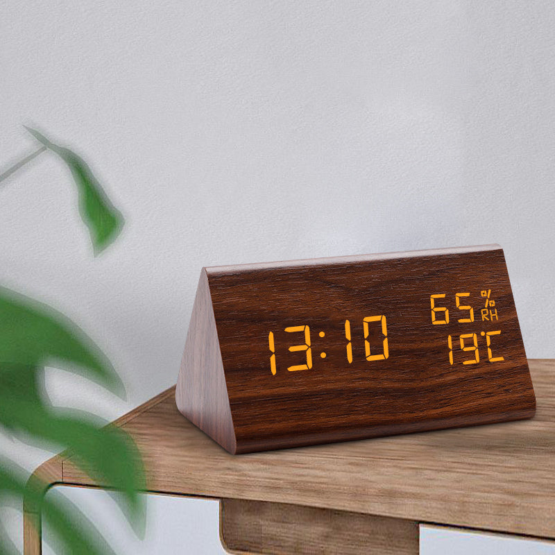 Digital LED Alarm Clock with Temperature Display and Multiple Alarms