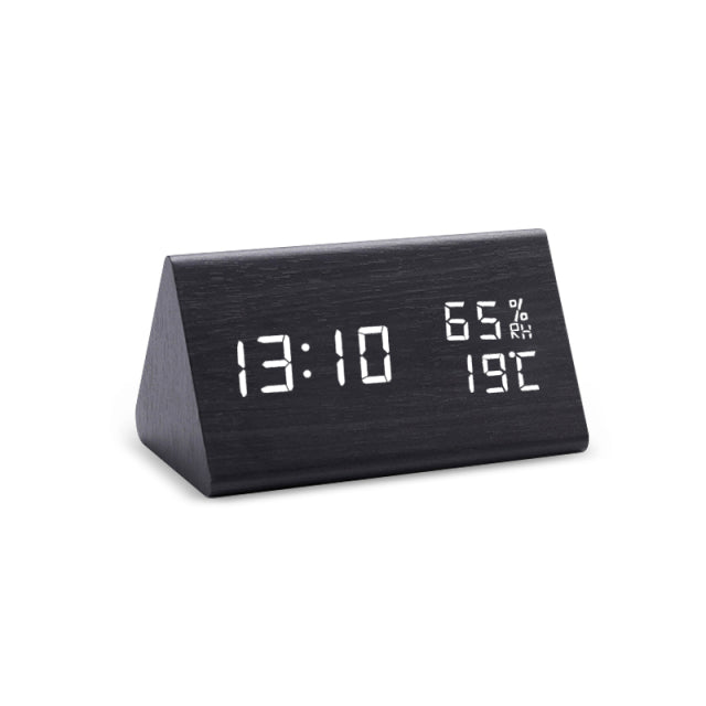Digital LED Alarm Clock with Temperature Display and Multiple Alarms