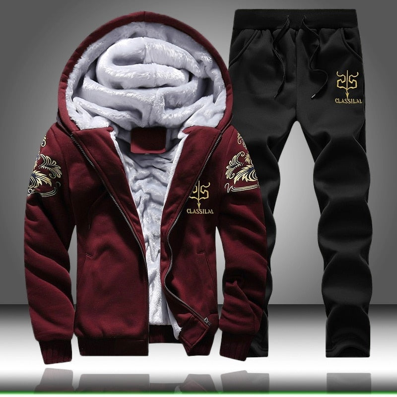 Mens Hooded Two Piece Tracksuit | Cold Season Set