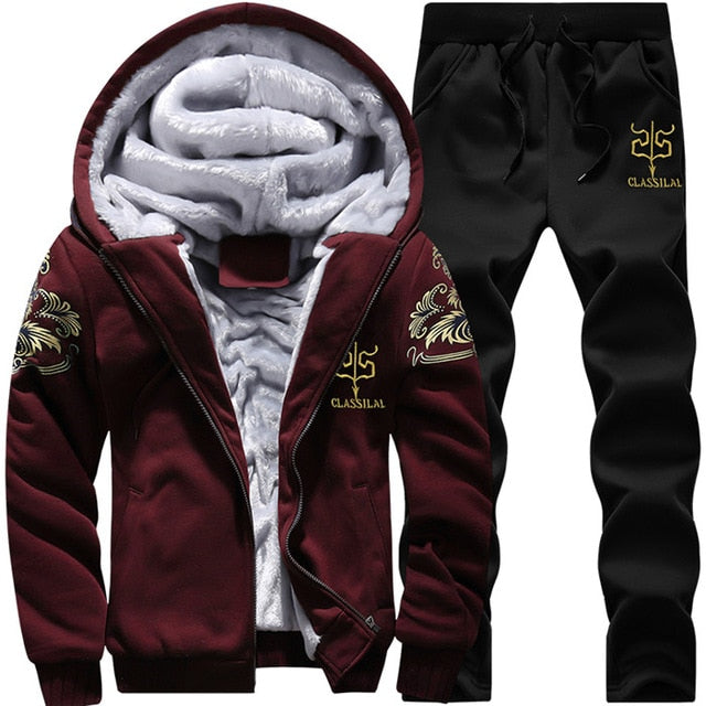 Mens Hooded Two Piece Tracksuit | Cold Season Set