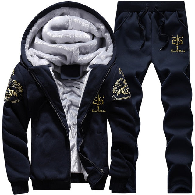 Mens Hooded Two Piece Tracksuit | Cold Season Set